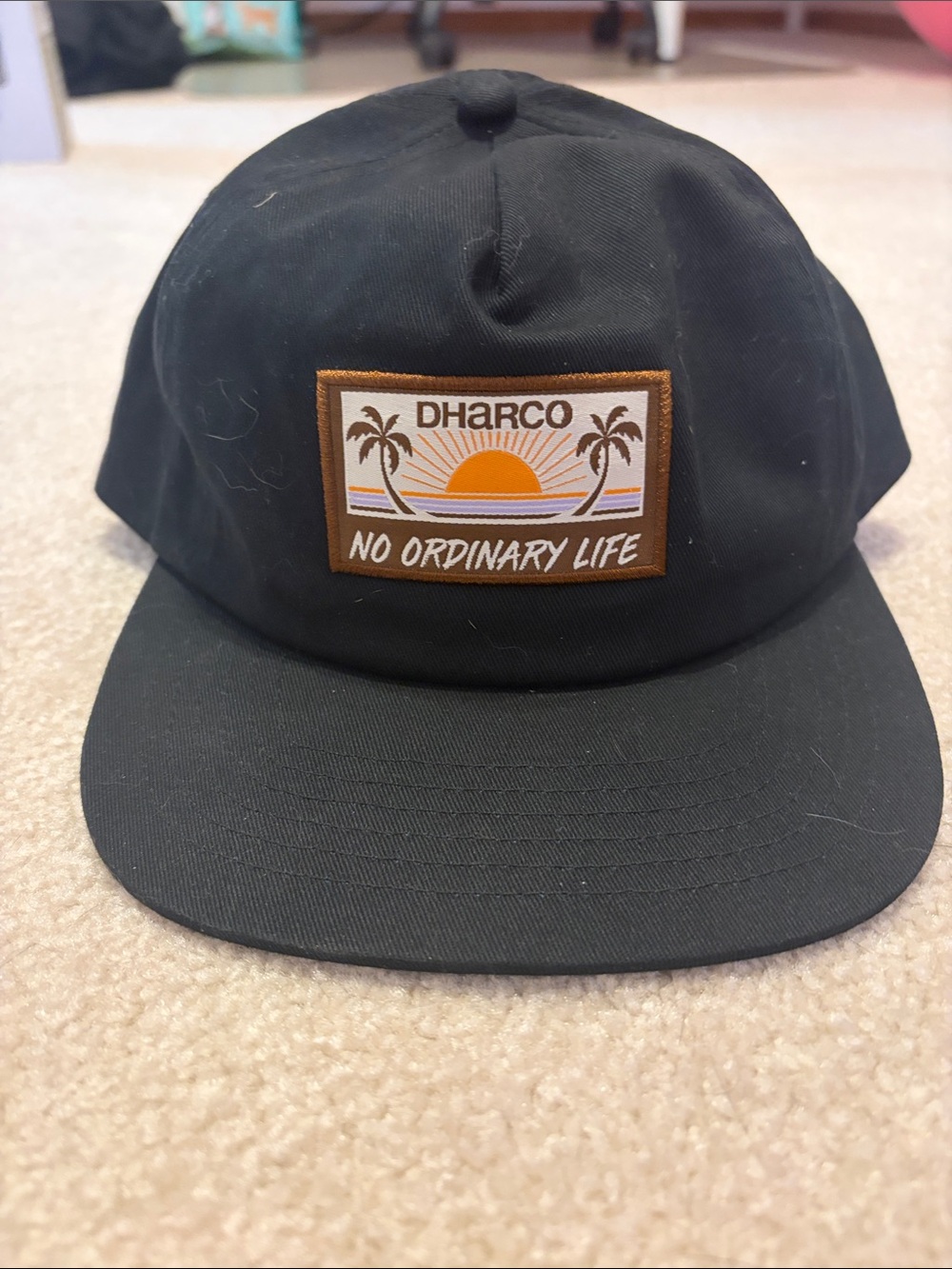 DHARCO Black 'No Ordinary Life' Patch Cap